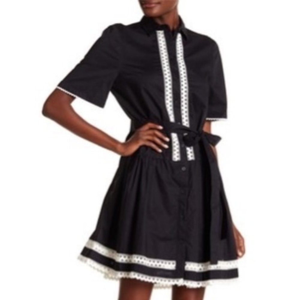 kate spade new york black Lace Inset Shirtdress